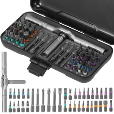 Imagem de IFOKAMOG Conjunto de chaves de fenda magnética catraca magnética, 39 em 1, conjunto de chaves de fenda magnéticas DIY, kit de ferramentas de reparo portátil com 38 bits, alça removível e estojo para