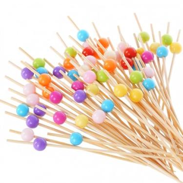 Imagem de 200 palitos de pérola para aperitivos - espetos bonitos e extravagantes para sanduíches, frutas, acessórios de tábua de charcutaria (cores mistas)
