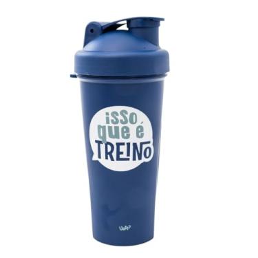 Imagem de Shakeira 780ml com Tampa e Medidor, Azul, Plástico Polipropileno Livre de BPA, 18cm Altura