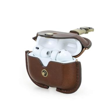 Imagem de Hiram Capa de couro de substituição para Airpods Pro 3 2025, capa de viagem portátil de couro curtido vegetal compatível com Airpods Pro 3, capas de fone de ouvido de substituição para AirPods Pro 3