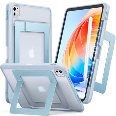 Imagem de TORRAS Capa para iPad Pro de 11 polegadas 2025 M5 e 2024 M4, suporte ultra estável, vários ângulos de visualização ajustáveis, capa protetora fina com suporte, capa translúcida para iPad 11 Pro com