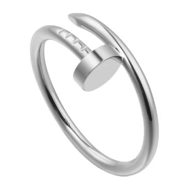 Imagem de Necirhuk Anel masculino Love Stacking, joia moderna de latão banhado a ouro 18 quilates, casamento, aniversário, presente de casamento, presente de casamento, dia dos namorados, melhor presente para