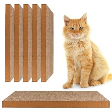 Imagem de Almofada para arranhar gatos 5 em 1, arranhador de papelão para gatos, arranhador para gatos internos, placa reversível para arranhar para gatos (pacote com 5)