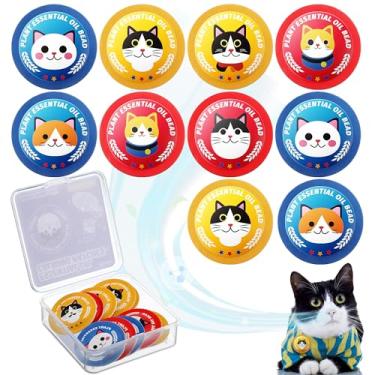 Imagem de Mysora Adesivos calmantes para gatos para viagens, carro e uso doméstico, feromônios e difusor calmante de óleo essencial natural para gatos e gatinhos para reduzir a ansiedade e o estresse, de longa