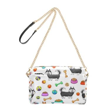 Imagem de Joitme Bolsa feminina transversal, bolsa para celular, linda bolsa de ombro de couro PU branca com alça de corrente