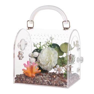 Imagem de Gabinete de aranha saltadora, acessórios versáteis para répteis de aranha saltadora - Carcaça de acrílico para tanque de caranguejo eremita - fácil acesso, porta magnética segura, sem necessidade de