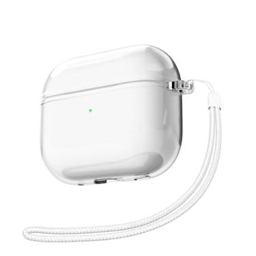 Imagem de Svanove Capa transparente para Airpods 3 com alça, linda capa de plástico rígido transparente para AirPods 3ª geração com corda, capa protetora feminina Y2K TPU à prova de choque para mulheres e