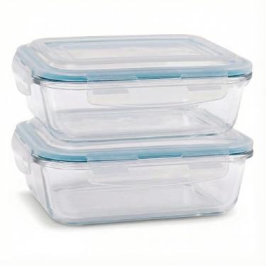 Imagem de KIT 2 Potes Vidro Herméticos Retangular 1040ml
