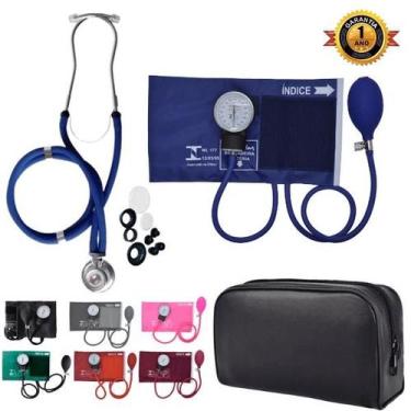 Imagem de Aparelho Pressão Esfigmomanômetro Aneroide + Estetoscópio Rappaport Du
