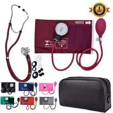 Imagem de Aparelho Pressão Esfigmomanômetro Aneroide  Estetoscópio Rappaport Dup