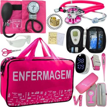 Imagem de Kit Enfermagem Aparelho Pressao Esteto Completo Promocao Top - Love Sa