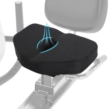 Imagem de MABOZOO Almofada de assento de bicicleta ergométrica espessa, almofada de assento de bicicleta de espuma com orifício central, almofada de máquina de remo para máquina de remo, bicicletas reclinadas