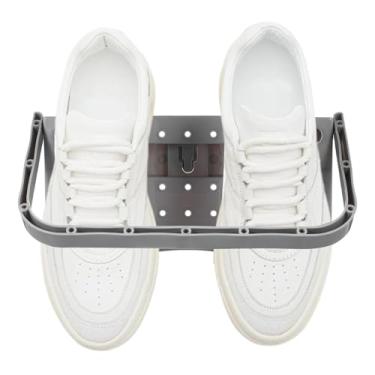 Imagem de Jwthee Sapateira montada na parede, suporte de sapatos de plástico cinza, prateleira dobrável, multifuncional, aprox. 28 x 14,5 x 2 cm, ideal para foyers, quartos, banheiros e muito mais