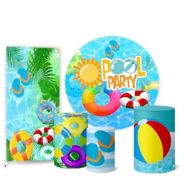 Imagem de Trio Capas Cilindro + Painel Sublimado + Painel Lateral Pool Party (K2PPY0007)