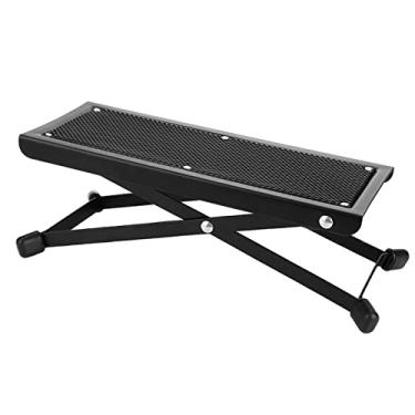 Imagem de Generic Pedal de Guitarra de Metal Dobrável Antiderrapante, Banco de Descanso para Pés Com Altura Ajustável para Prática Confortável, Preto