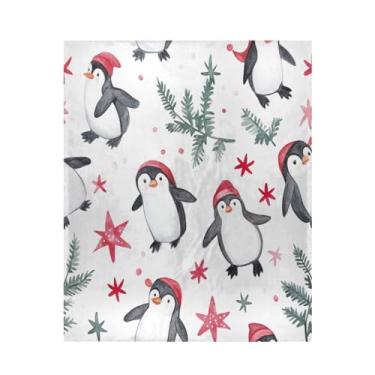 Imagem de Blueangle Cobertor de pinguins de Natal com desenho animado, supermacio, quente, aconchegante, leve para todas as estações, cobertor de lã para cama ou sofá, fácil de cuidar (127 x 152 cm) #62