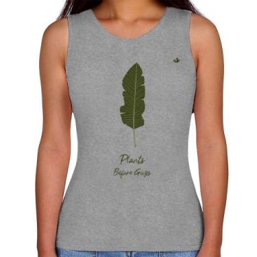 Imagem de Regata Feminina Plants Before Guys - Foca na Moda, Cinza, P