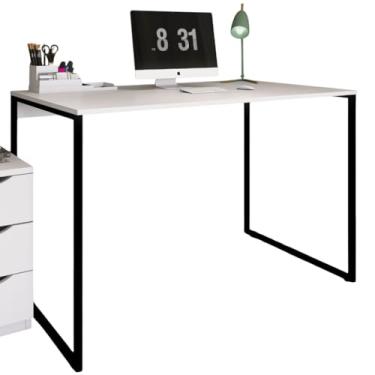 Imagem de Mesa de Escritório Moderna, 90x60x75 cm, Design Minimalista, Disponível em Branco, Preto e Mel (Branco)