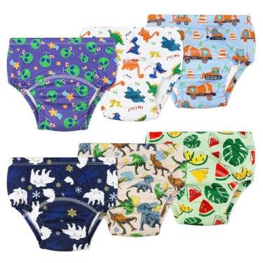 Imagem de Max Shape Pacote com 6 roupas íntimas de treinamento para meninos, lavável para bebês, meninos, roupas íntimas de treinamento, tamanho 2 a 6 anos, Verde, 2 Anos