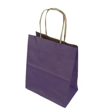 Imagem de Sacola LC Liso Papel Kraft Natural Alça Natural 13,5x8x16 c/10un (Roxo)