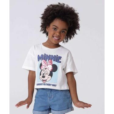 Imagem de Camiseta Infantil Paetê Minnie Disney Tam 4 a 10-45050, 10, Off white