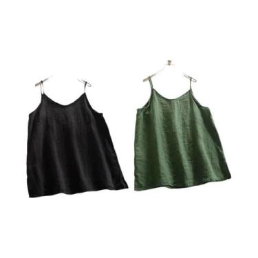 Imagem de Camisola Sem Mangas Feminina Com Decote Em V, Top Casual De Verão Para