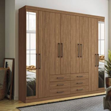 Imagem de Guarda Roupa Casal com Espelho 8 Portas 6 Gavetas Master Santos Andira