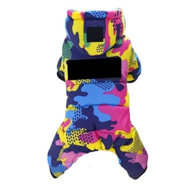 Imagem de SIWOTED Cão Moletom Com Capuz de Algodão de Quatro Pernas Macio e Quente Roupas de Cachorrinho para Animais de Estimação Roupas de Clima Frio para Outono e Inverno Camuflagem (M)