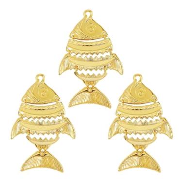Imagem de Coiris Pingente de Peixe Dourado 3D Animal Marinho DIY Pulseira, Brincos, Miçangas e Decorações para Fazer Joias