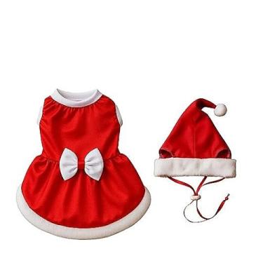 Imagem de Conjunto Natal Vestido Pet E Gorro Natal Papai Noel Mamae Noel(NATAL,7)