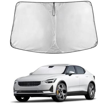 Imagem de EcoNour Para-brisas para Polestar 2 2020–2025 | Persiana de janela frontal de ajuste personalizado | Bloqueia raios UV prejudiciais e reduz o calor | Viseira dobrável com bolsa de armazenamento