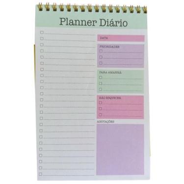 Imagem de Planner Diário Bloco de Notas To Do List Semanal 50 Folhas Aramado Dou