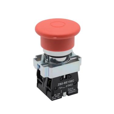 Imagem de XB2-BT45 1NO/1NC Interruptor de botão de parada de emergência Push-Pull Sinal vermelho 40 mm Cabeça de cogumelo DWBPGVUN