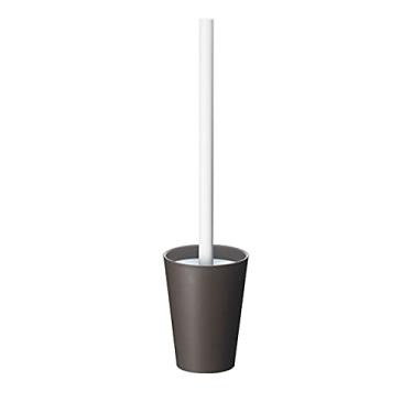 Imagem de Escova de vaso sanitário de cabo longo com base de drenagem escova de vaso sanitário design minimalista moderno escova de banheiro limpeza conjunto de escova de vaso sanitário e suporte (cor: dourado