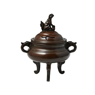 Imagem de Suporte de incenso decoração zen queimador de incenso cobre puro utensílios domésticos grande incensário ornamentos queimador de incenso antigo adequado para sala de estudo aromaterapia (cor: A)