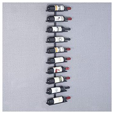 Imagem de HHHJQFAAT Prateleiras de vinho, suporte de parede de armazenamento simples para exibição de vinho de cozinha - suporte de garrafa de vinho montado na parede - organização de bar de cozinha para vinho