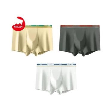 Imagem de Cuecas Boxer Masculinas De Algodão Para Outono/Inverno, 3 Peças, Antib