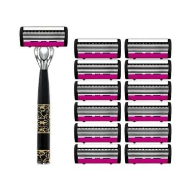 Imagem de Lâminas De Barbear Masculinas De 6 Camadas Para Aparador De Barba E Ca