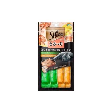 Imagem de Snack Sheba Cremoso Frango/Peixe 48g c/ 4
