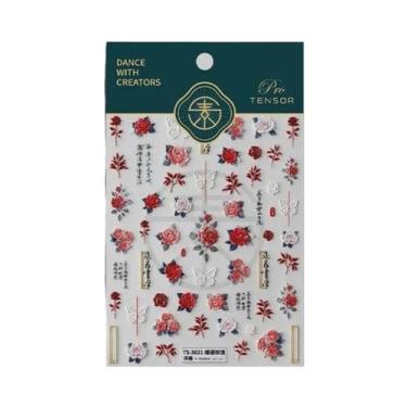 Imagem de Adesivos De Unha 5D Borboleta Vermelha Fênix Andorinha Decalques De Ma