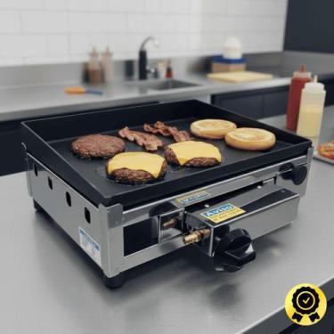 Imagem de Chapa de Lanche 30x40 a Gás Profissional Aço Inoxidável - JBC ELETRO