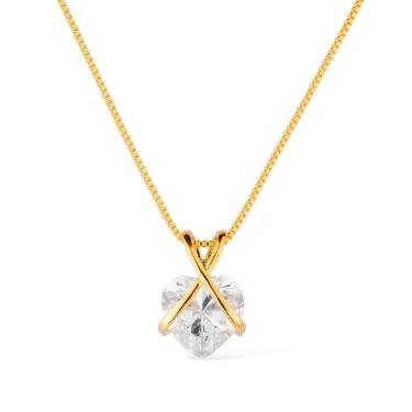 Imagem de Colar Dourado De Zircônia Em Formato De Coração