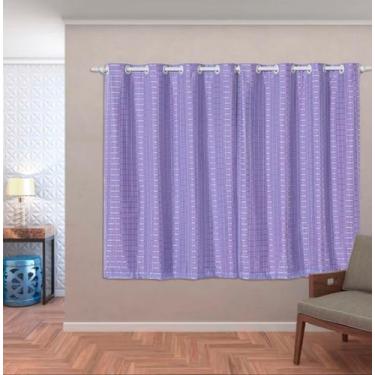 Imagem de Cortina Blackout Blecaute Pvc Com Tecido Voil Xadrez 2,80M X 1,80 M - 