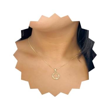 Imagem de ROHNES Colar Folheado a Ouro 18k Abençoada Por Deus, Feminino, Prata, Metal, Aço Inoxidável