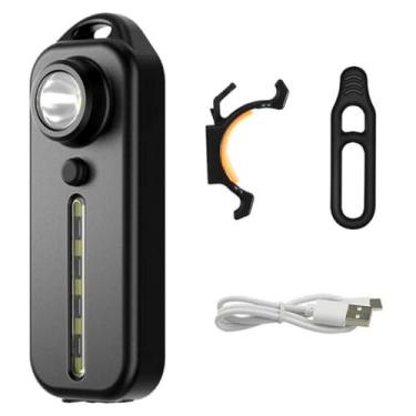 Imagem de Lanterna Tática de LED Recarregável por USB com Clips Traseira para Bicicleta Farol Aviso Ombro e Capacete