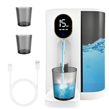 Imagem de Domigard Dispensador automático de enxaguante bucal para banheiro, dispensador de sabonete bucal de 575 g para crianças e adultos com copos magnéticos, 3 níveis de dosagem, recipiente elétrico para