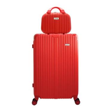 Imagem de Mala com frasqueira viagem 4 rodas 360 abs - chx, Vermelho, G