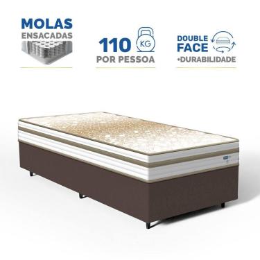 Imagem de Cama Box com Colchão de Molas Ensacadas Double Face Pillow Euro Alfa Probel Solteiro 88cm