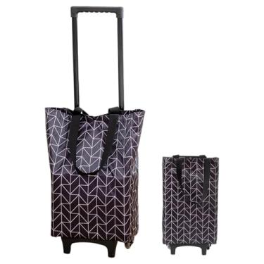 Imagem de Carrinho de compras com rodas | Carrinho de mão dobrável - Carrinho leve com rodinhas - para lavanderia, escada, armazenamento, casa, dormitório, hotel, restaurante, apartamento, aluguel