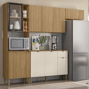 Imagem de Armário De Cozinha Completa Mdf 9 Portas Kyoto Plus - Freijó/freijó/soft